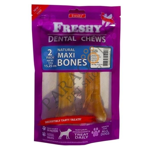 Freshy Dental Chews Natural Maxi Bones Köpek Ödülü 15.25 Cm 2 Adet