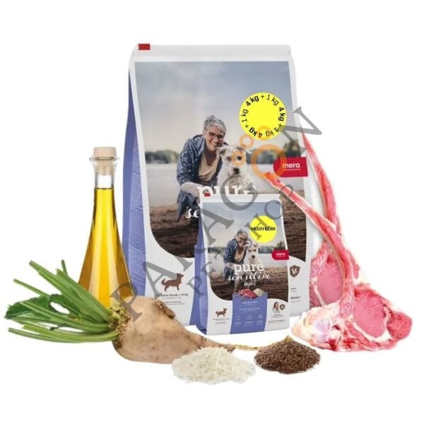 Mera Pure Sensitive Mini Adult Kuzu Etli Küçük Irk Yetişkin Köpek Maması 4 Kg + 1 Kg