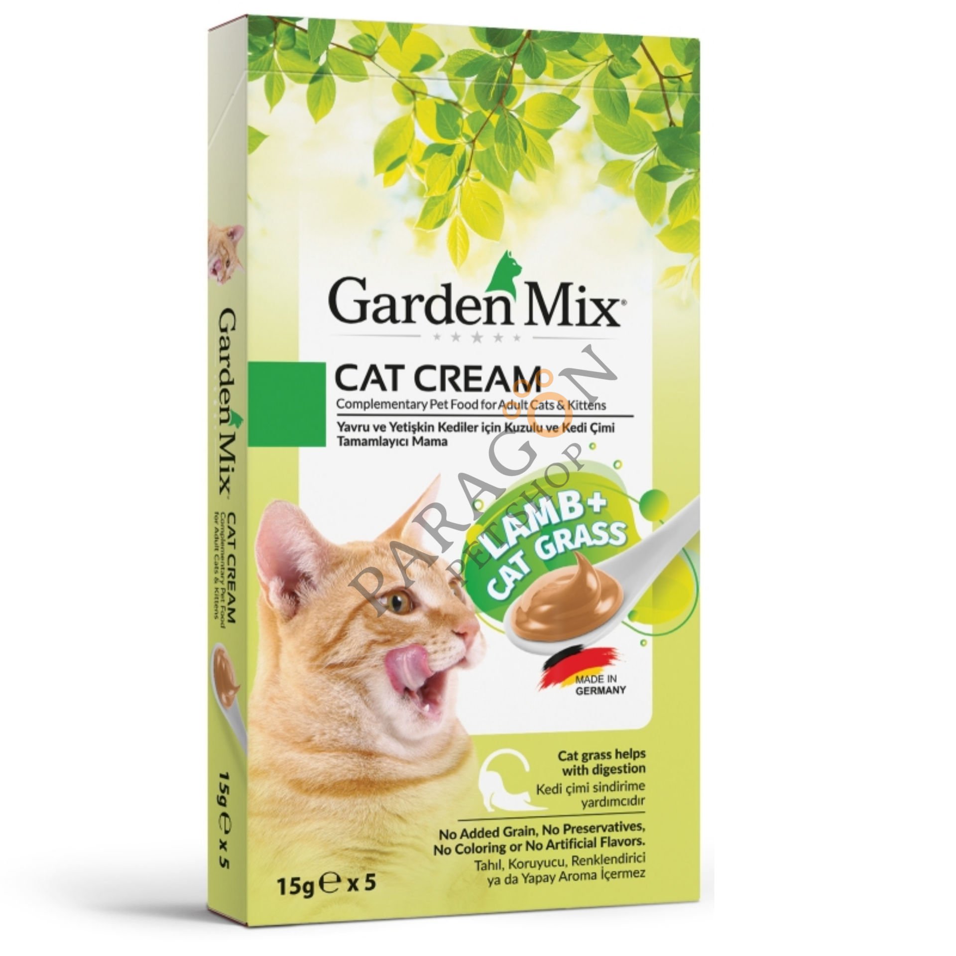 Garden Mix Kuzu Etli Kedi Çimli Krema Ödül Maması 15 gr x 5 Adet