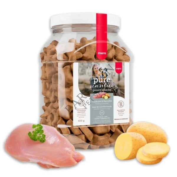 Mera Pure Sensitive Tahılsız Hindi Etli ve Patatesli Bisküvi Köpek Ödül Maması 600 gr