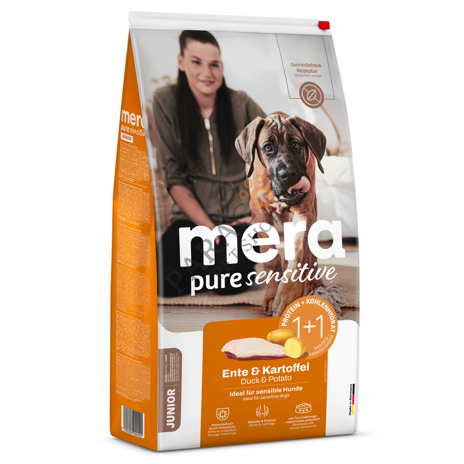 Mera Pure Sensitive Tahılsız Ördekli ve Patatesli Büyük Irk Yavru Köpek Maması 4 Kg